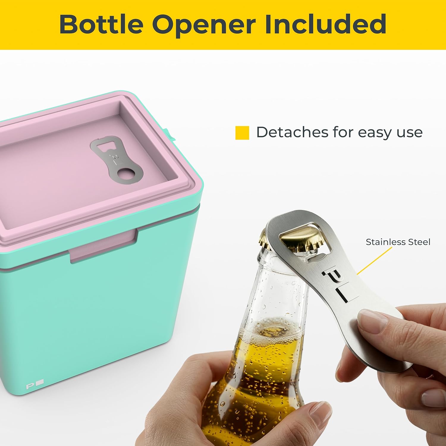 Permasteel 14Qt Cooler, Serving Tray Base & Lid Combo, Adjustable Shoulder Strap, Bottle Opener, Non-Skid Feet, Great Size for Traveling Beverages, Summer Sweetness