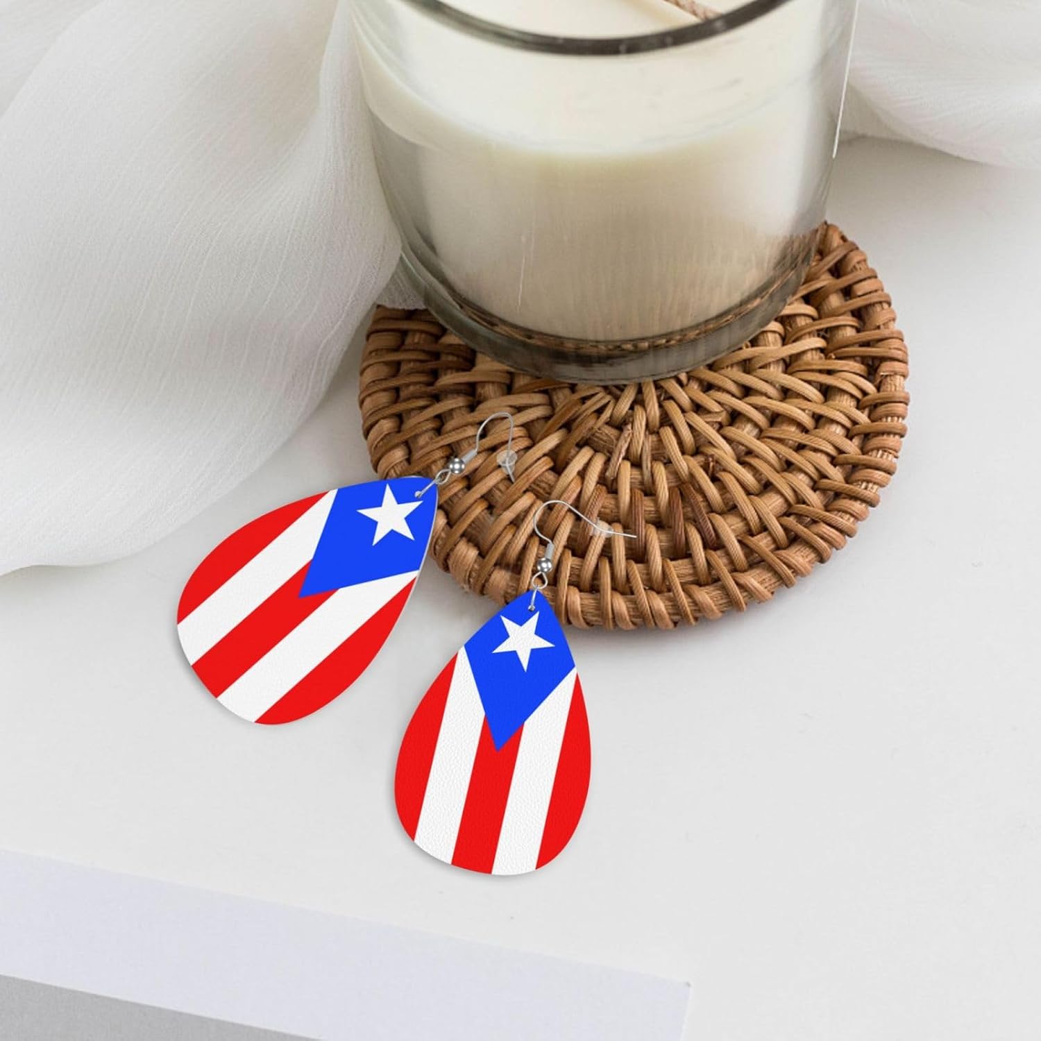 Checkered Earrings Faux Leather Teardrop Earrings For Women Drop Dangle Earrings Checkered Jewelry - Image 4