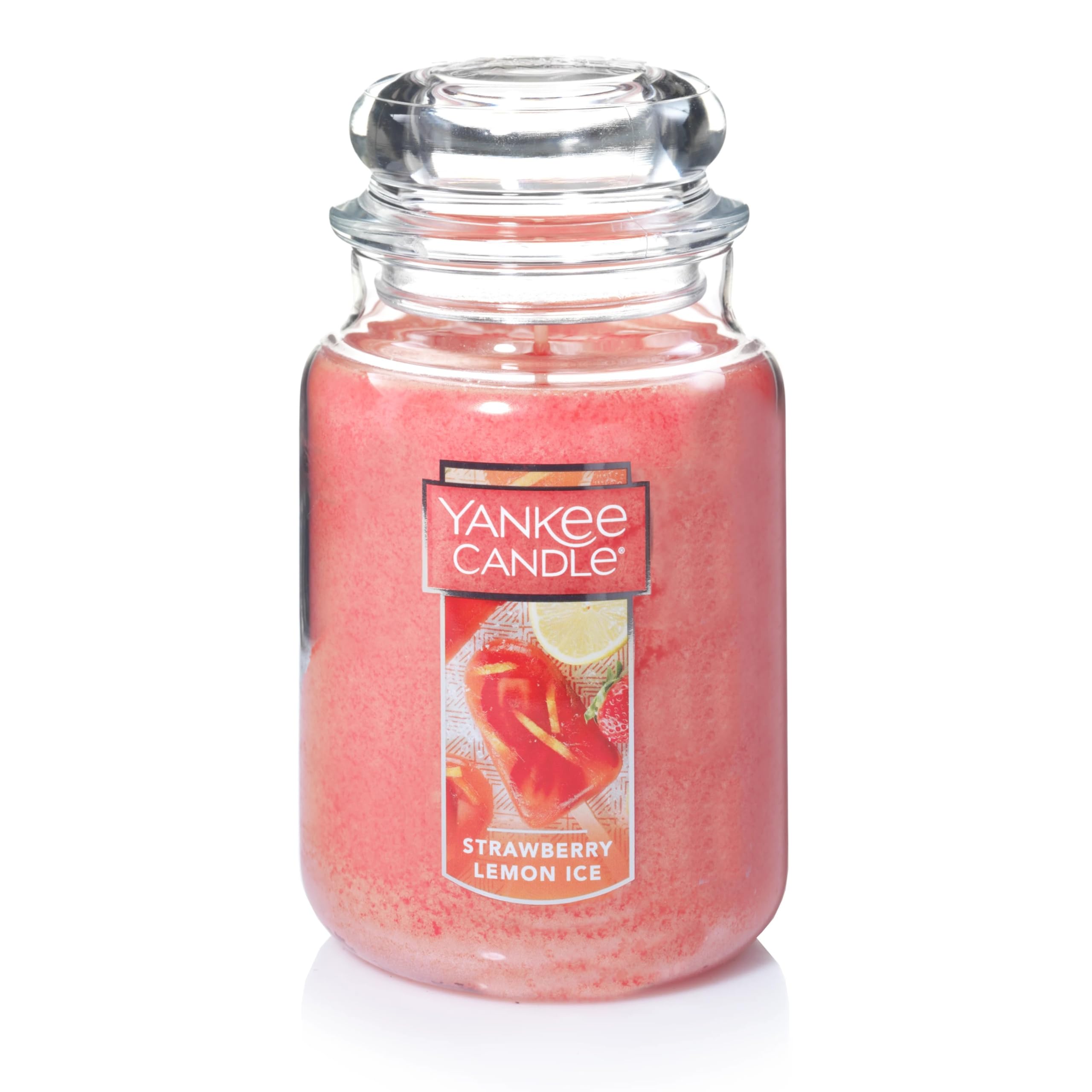 Yankee Candle Fraise Citron Glace grande bougie parfumée fruitée rose L