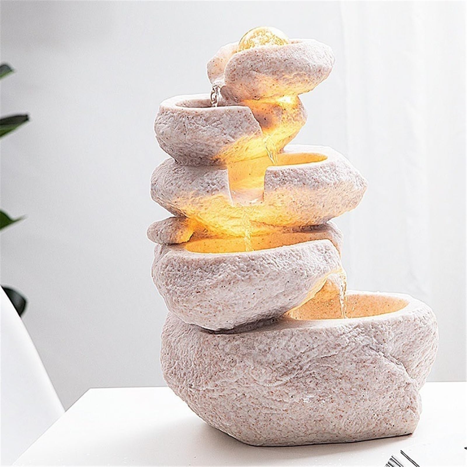 Fuente De Mesa, Fuente De Agua En Cascada para Mesa, Elemento De Cascada para Meditación, Feng Shui