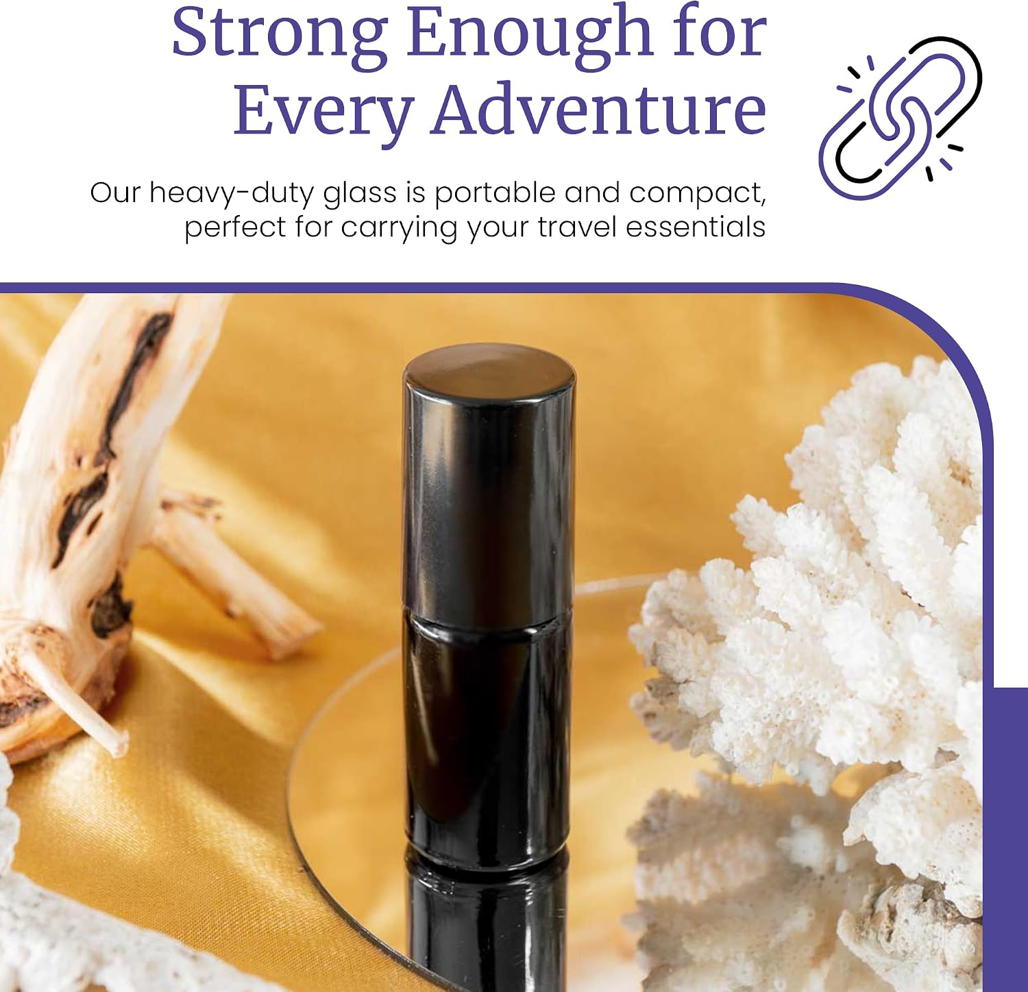 Infinity Jars 5 Ml (0.17 fl oz) UV‑Blocking Ultraviolet Glass Roll-On Bottle Black, Steel Ball Applicator Leak‑Proof, Refillable for Essential Oils, Perfume Samples & Aromatherapy image 3