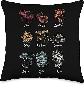 Bolte Portobella Chanterelle Shiitake King Mushroom Throw Pillow