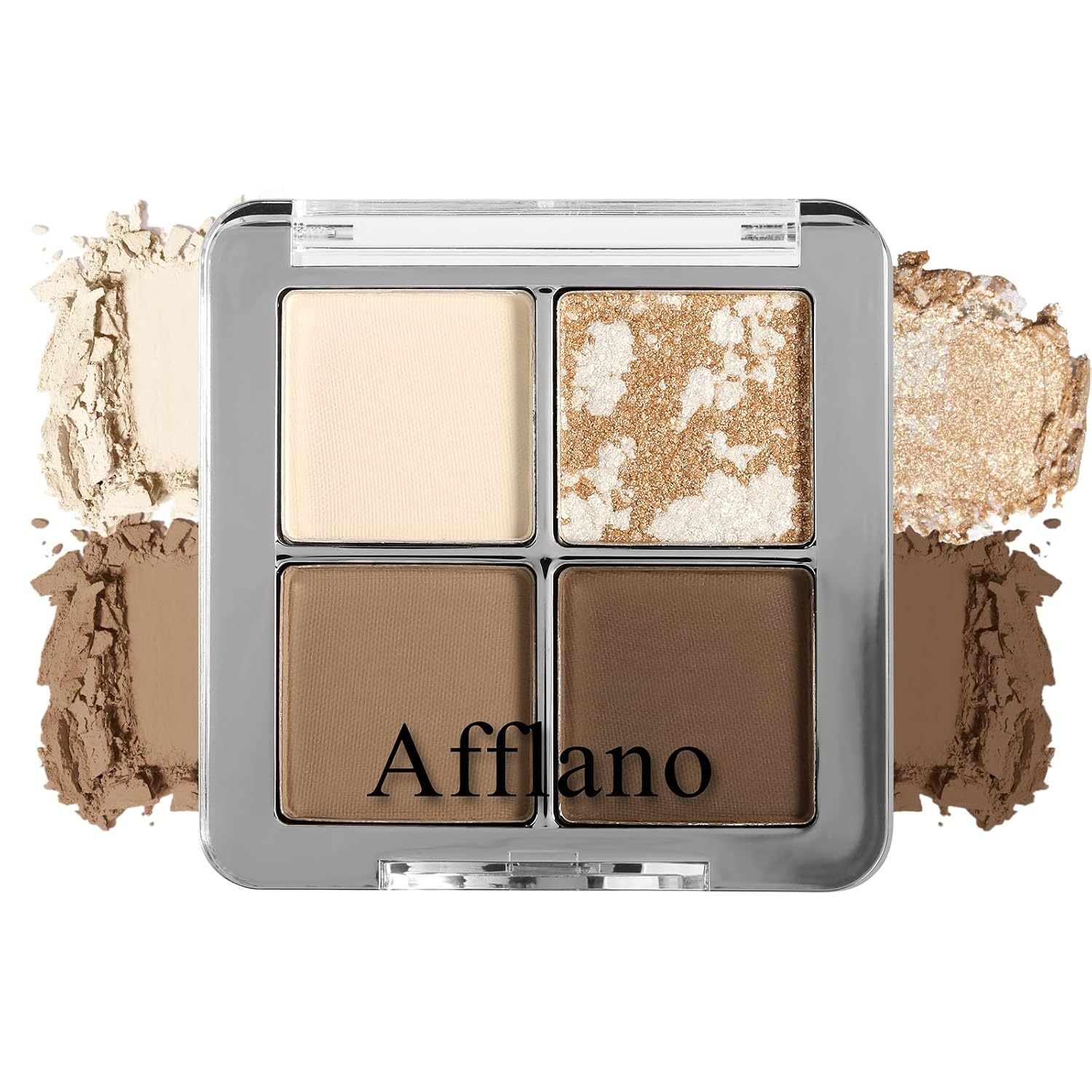 Brown Eyeshadow Palette 4 Colors, Matte Eyeshadow Palette, Nude Brown Eye Shadow for Older Women Makeup – Long-Lasting, Blendable, with 3 Matte & 1 Mixed Duochrome