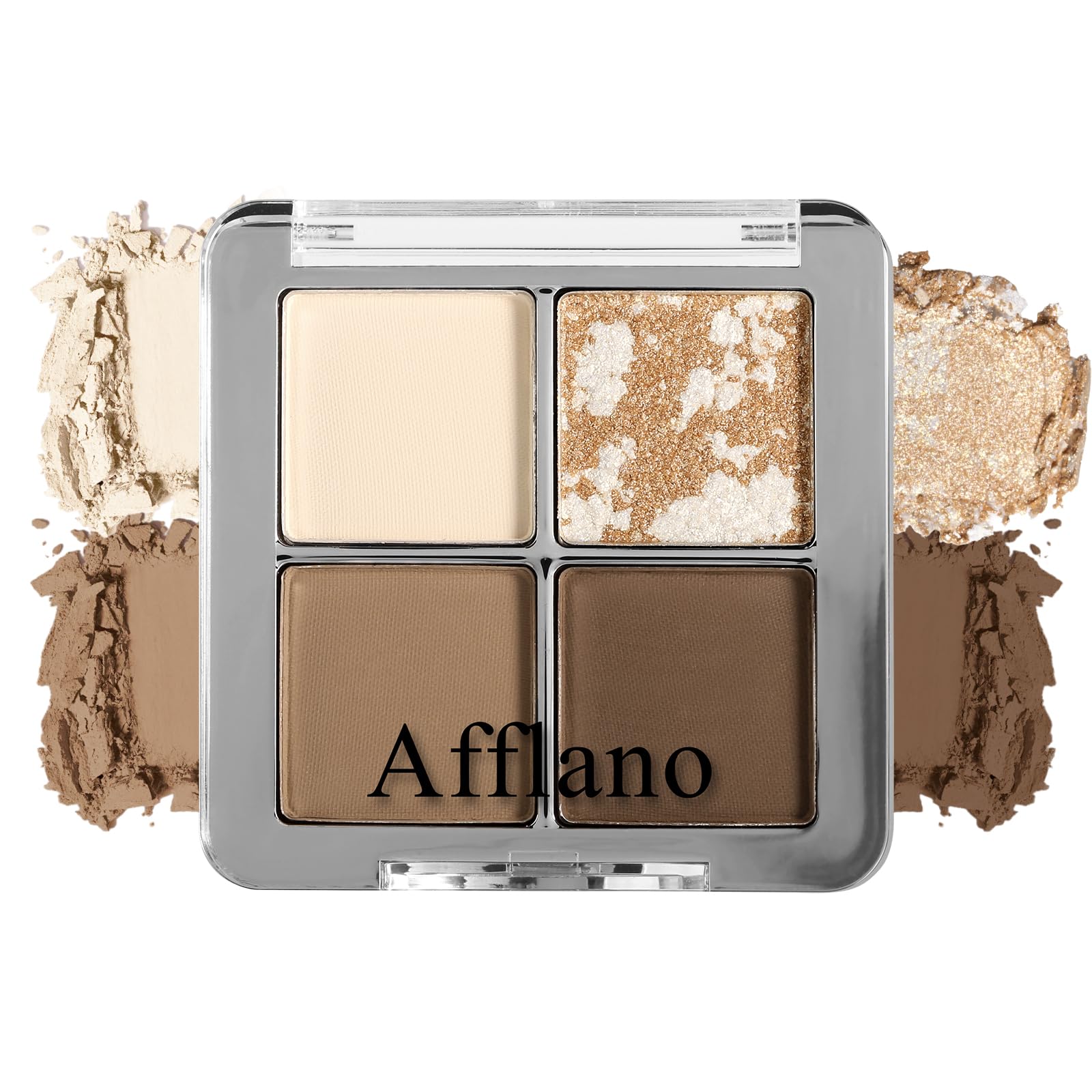 Brown Eyeshadow Palette 4 Colors, Matte Eyeshadow Palette, Nude Brown Eye Shadow for Older Women Makeup – Long-Lasting, Blendable, with 3 Matte & 1 Mixed Duochrome G01