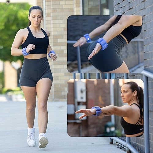 Miniatura 7 de Pesas de muñeca, pesas de tobillo para mujeres y hombres, pesas de silicona para muñeca, tamaño ajustable, entrenamiento de gimnasio, caminar,