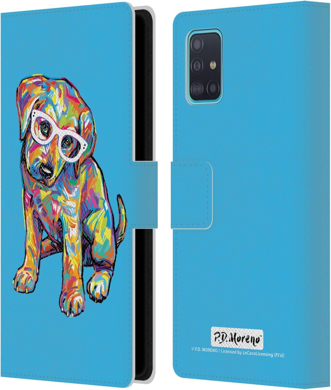 Head Case Designs Officially Licensed P.D. Moreno Yellow Labrador Dogs Leather Wallet Case Compatible with Samsung Galaxy A51 (2019)