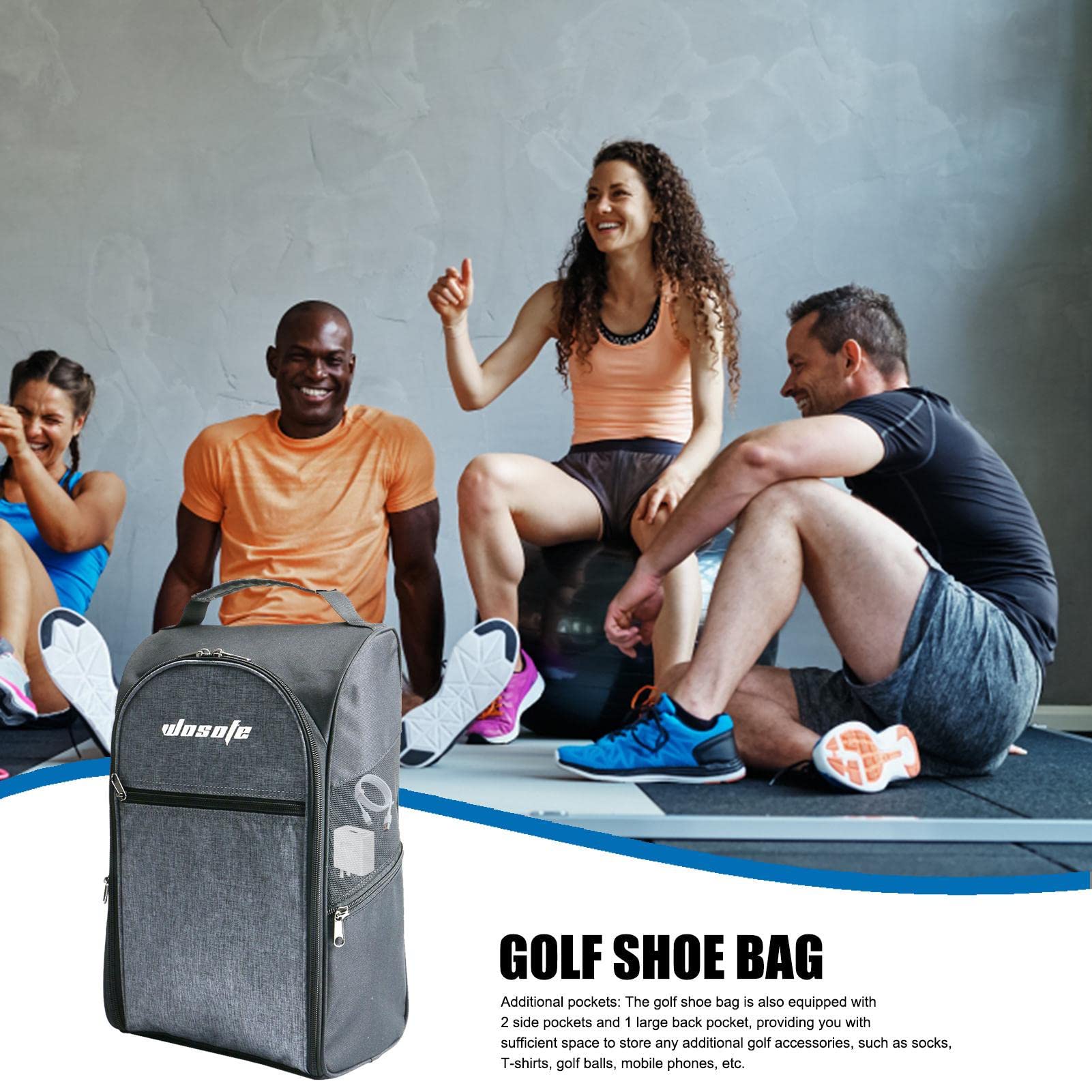 Sac à Chaussures de Golf - Golf Organizer Bag Ventilation Mesh | Sacs de Transport de Chaussures de Voyage de Sport, Double Poche extérieure pour Accessoires, pour Femmes et Hommes