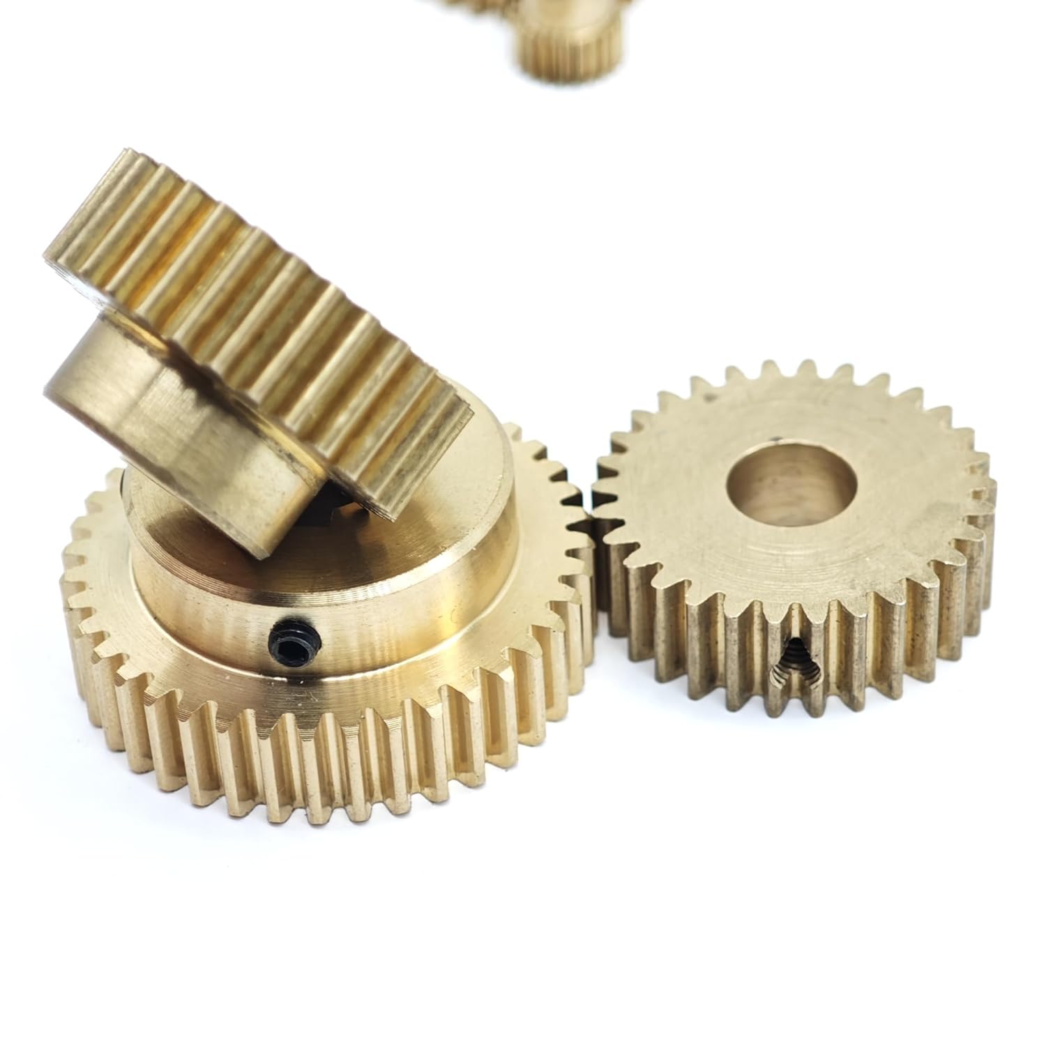 0.6M 74T Brass Spur Gear 5mm Teeth Thickness Straight Pinion 0.6 Module 74 Teeth Cylindrical Gear with Step Mechanical(15mm bore)