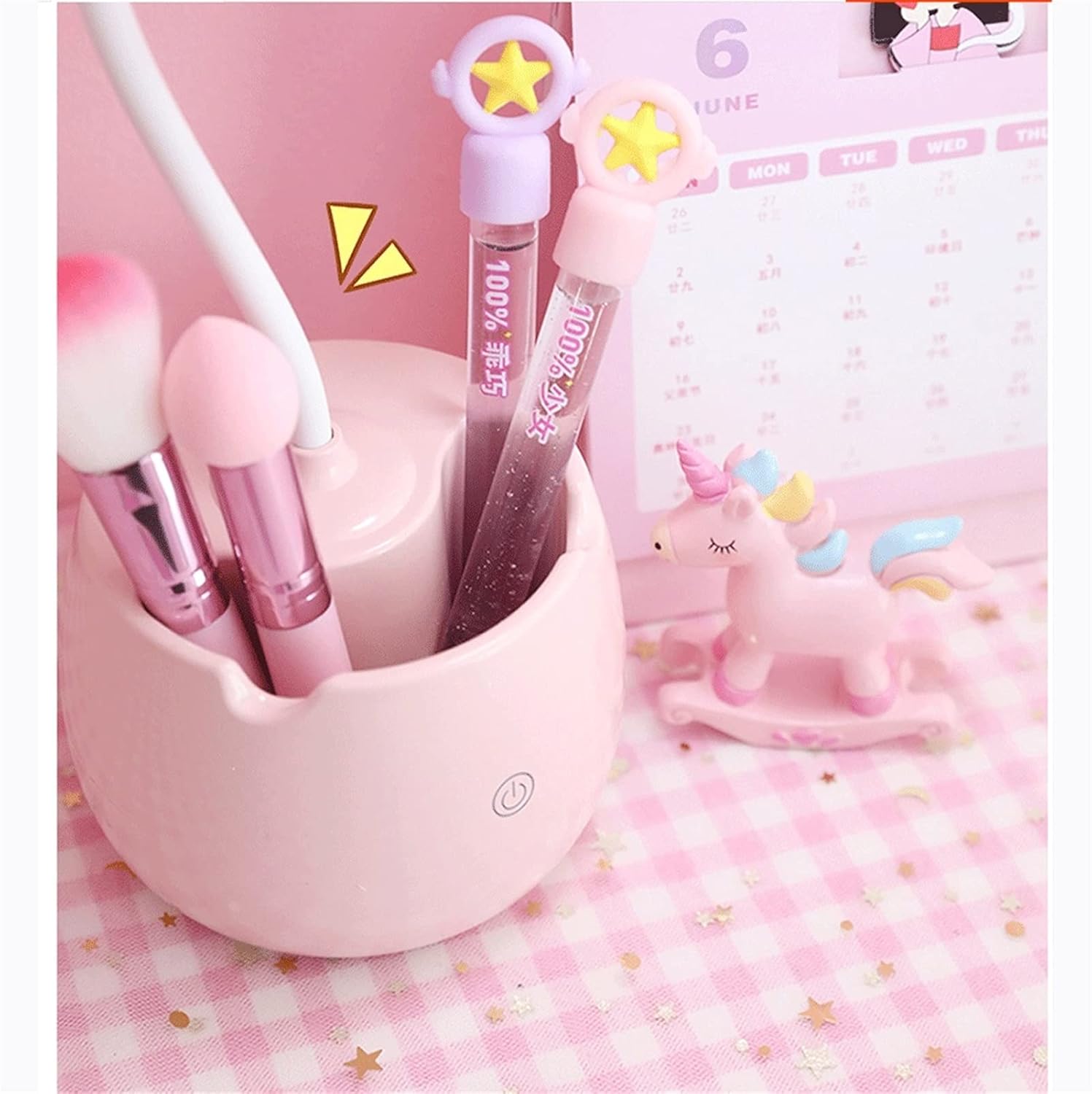 YYDS Desk lamp LED Eye-Caring Table Lamps,Foldable Charging Table Lamps,Touch Switch,for Study and Office,Adjustable Brightness Desk Light (Color : Touch Round White)