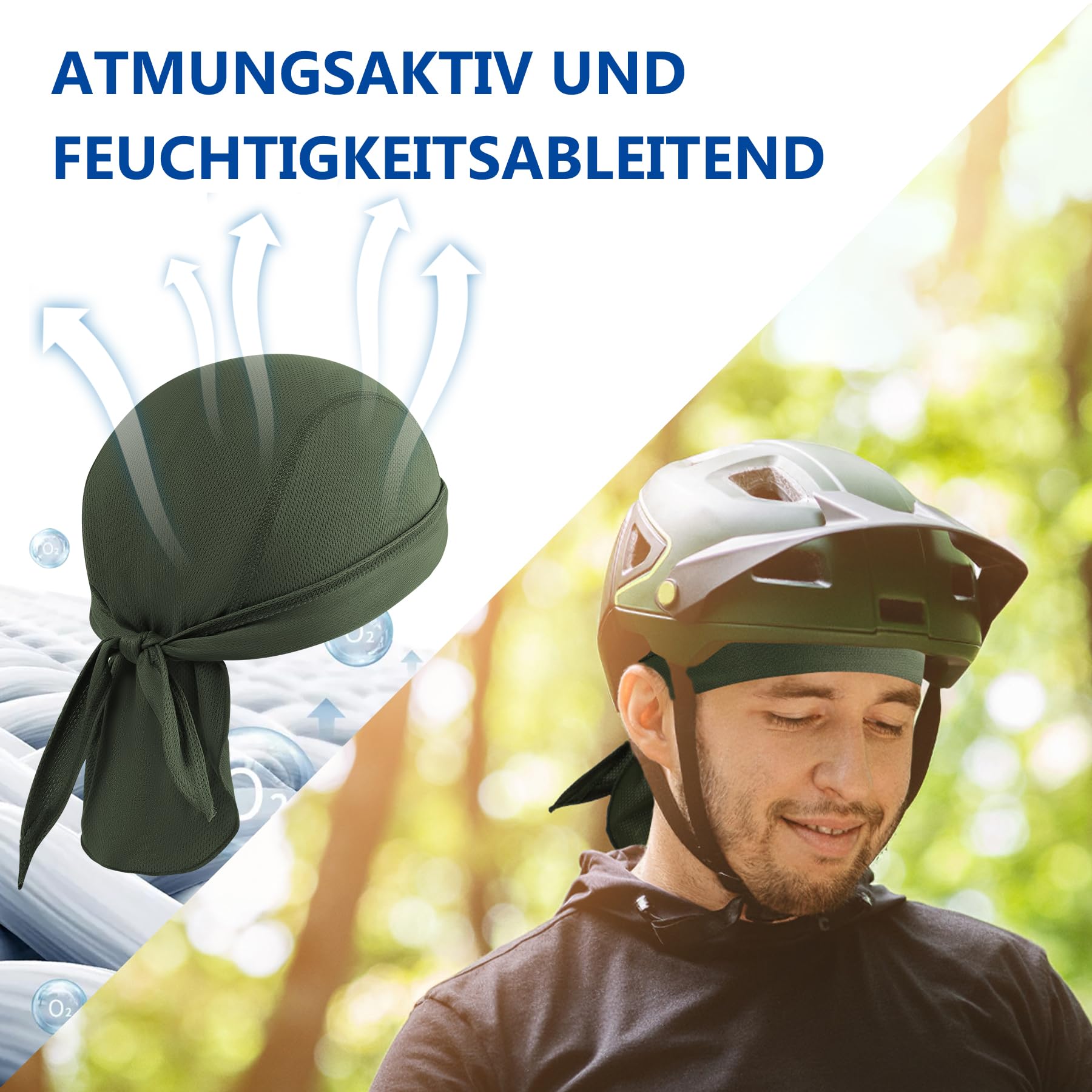 6 Stück Do Rag Skull Caps Sport Bandana Mütze, Schweißableitender Kopfwickel Helmfutter Totenkopfkappe Atmungsaktiv Dew Do Rags für Männer