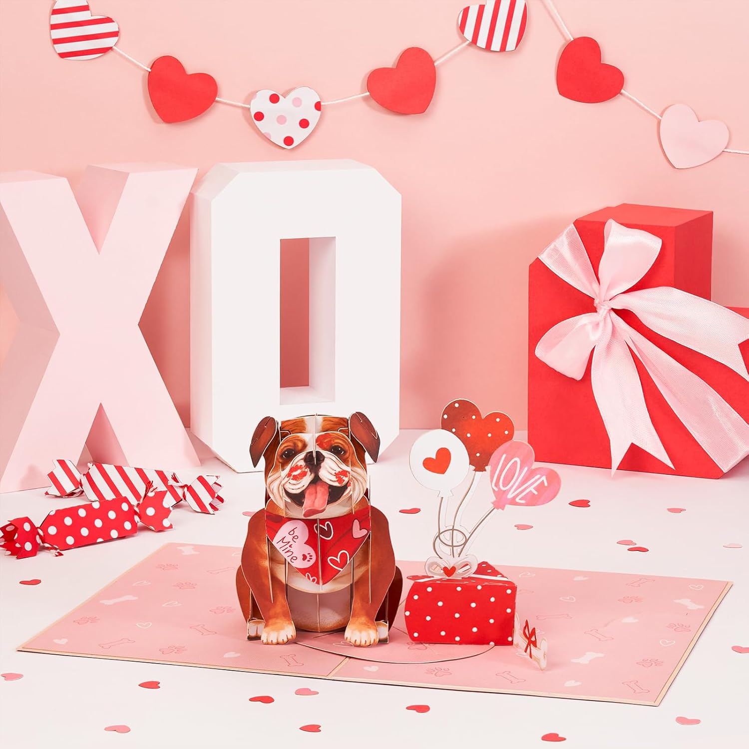 Valentine Pop Up Cards, English Bulldog, I Woof You, 3D Greeting Card, Gift for Mom, Godmother, Stepmom, Sister, Grandma, Mother in law, Aunt, Wife, 5x7 - Includes Envelope And Message Note - Image 4