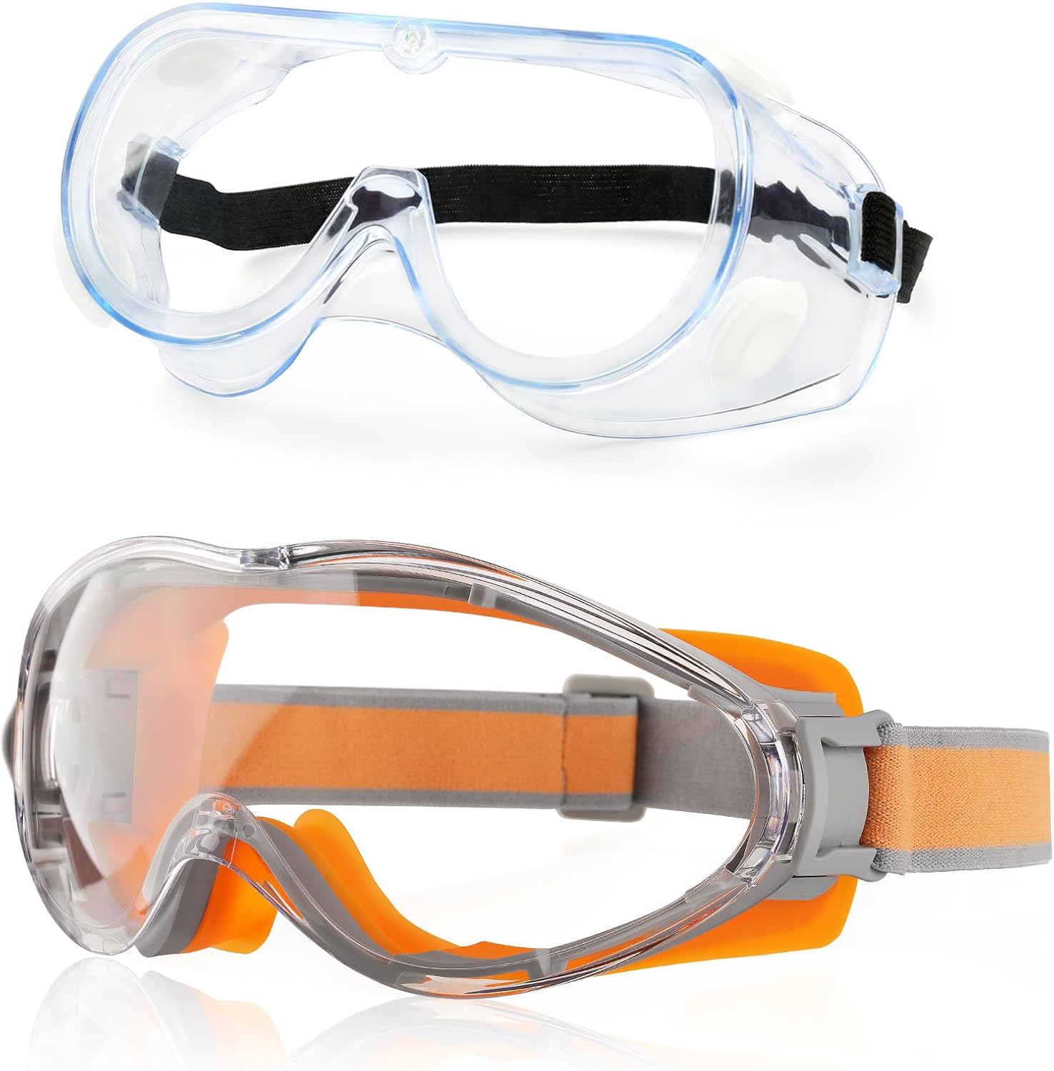 MELASA 2 Pcs Safety Goggles ANSI Z87.1, Anti-Fog Protective Lab Goggles, Eye Protection Goggles