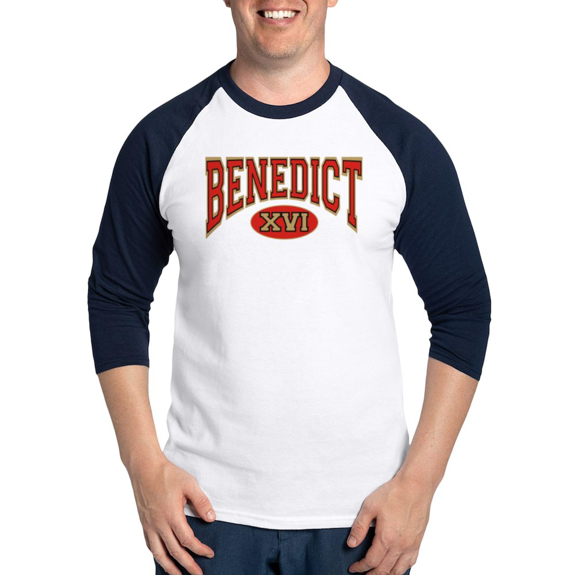 CafePress Benedict XVI Athletic Baseball Jersey Men's Cotton Baseball Jersey, 3/4 Raglan Sleeve Shirt Blue/White