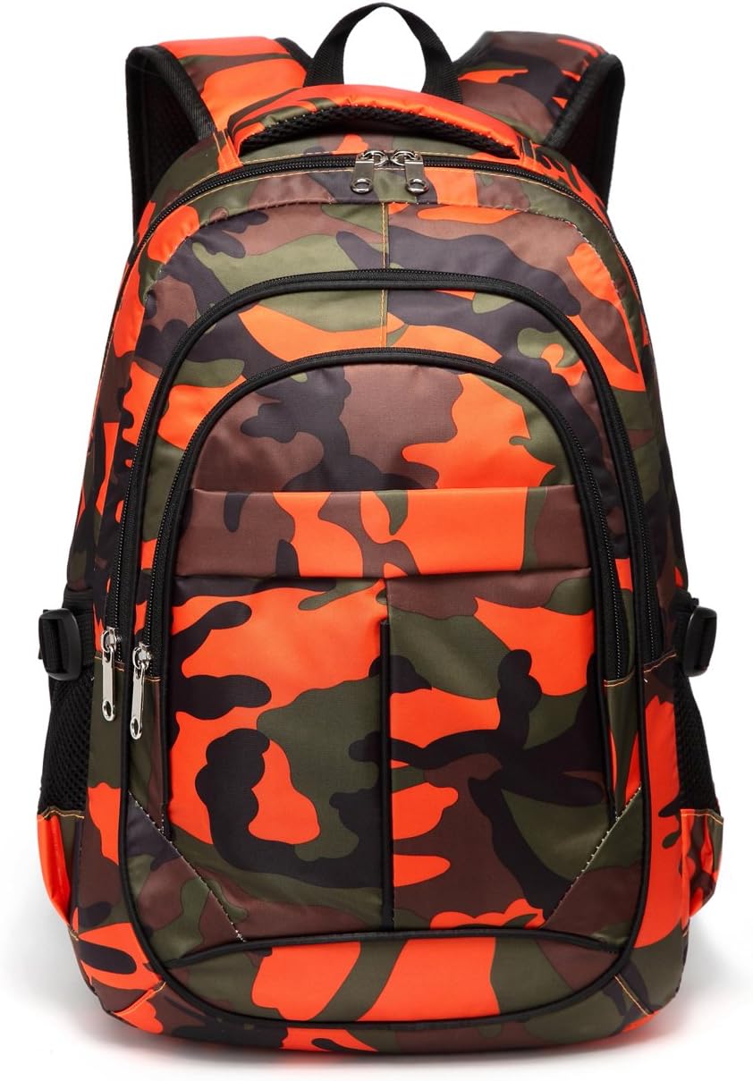 orange camo bag