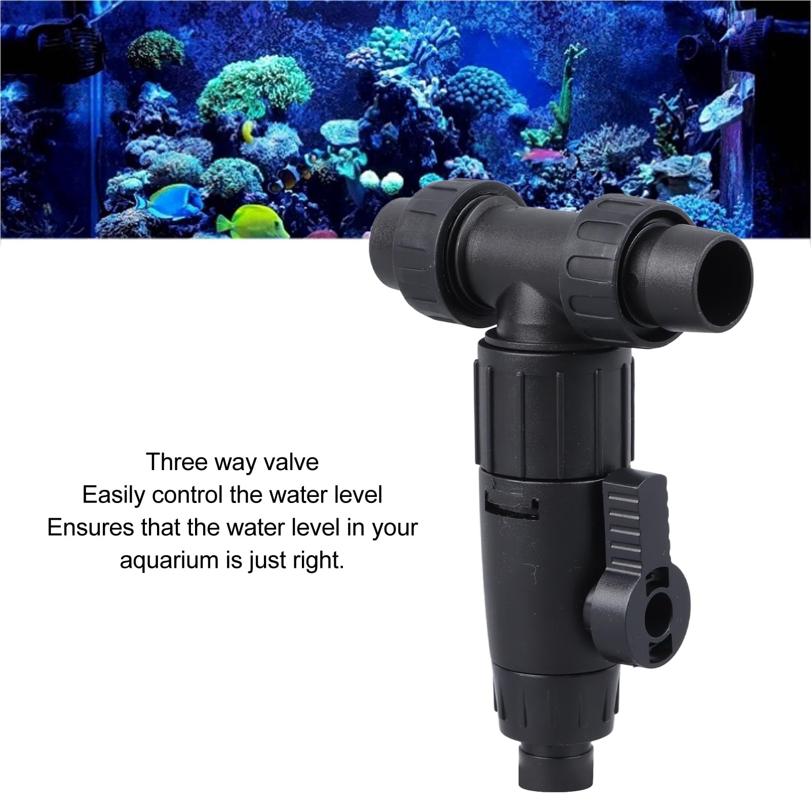 HEEPDD 3 Wege T Wasserwechsel Austauschanschluss, Aquarium Wasserwechsleranschluss mit 3 Wege Wasserdurchflusskontrolle Kompatibel mit 16/22-Schläuchen für Einfachen Wasserwechsel Im Aquarium