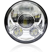 5.75" LED Headlight Motorcycle DOT - Compatible with Harley Davidson Dyna Street Bob Super Wide Glide Low Rider Night Rod Train Softail Sportster Iron 883-Sliver