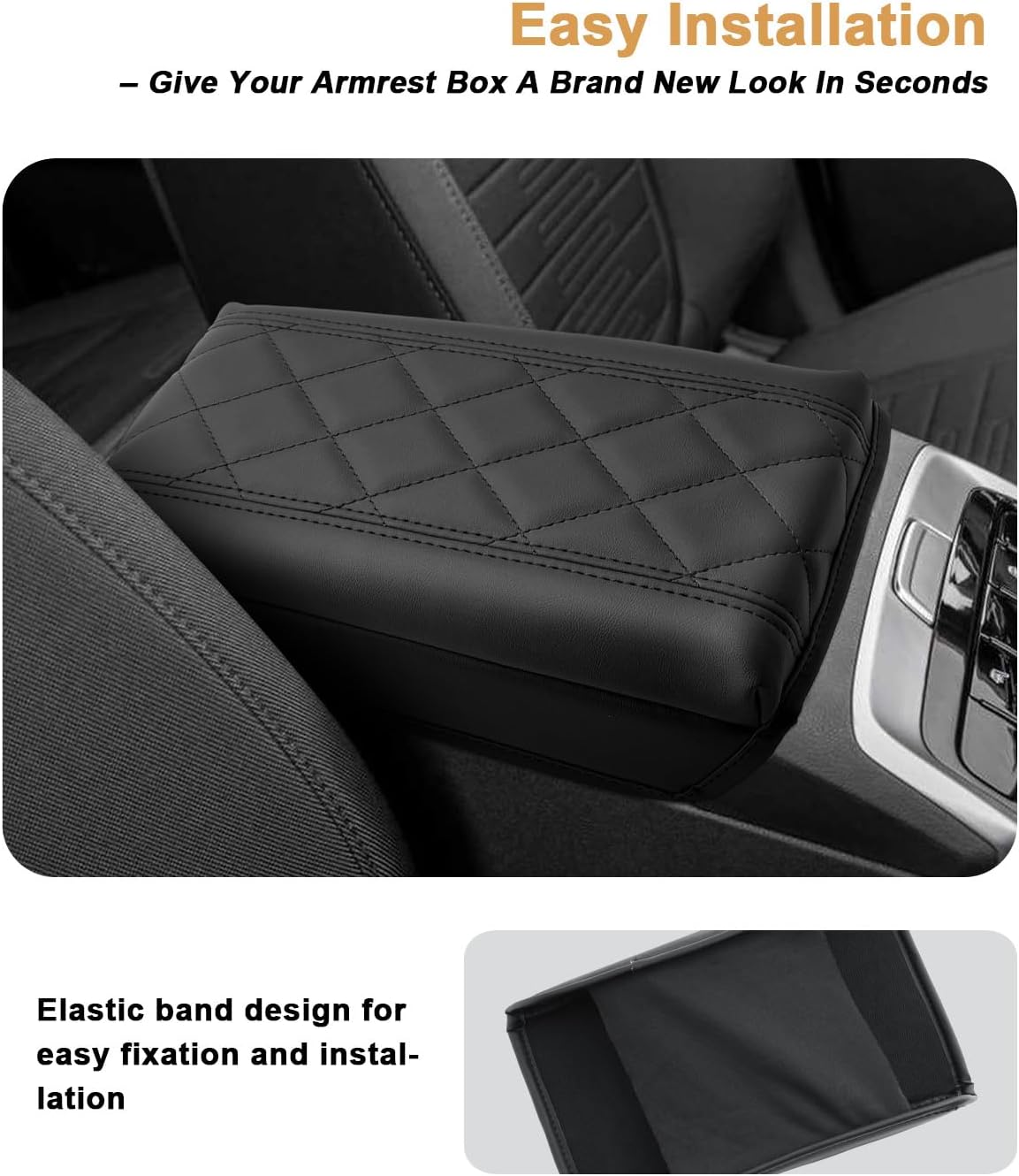 Center Console Armrest Cover For 2022-2026 Hyundai Tucson/Santa Cruz Accessories- Anti-Scratch Thicked PU Leather Arm Rest Box Lid Cover - Only Fit 2022-2026 Tucson With Automatic Transmission(Thick)