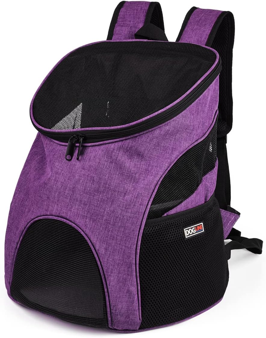 Dogline Personalized Front and Backpack for Dogs/Cats - Two Sizes - Airline Approved - Small, Beige