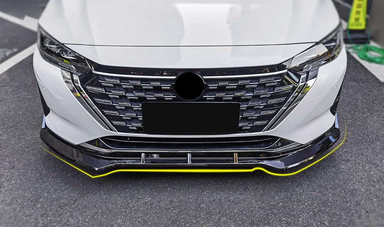 Front Bumper Lip Compatible with Sentra 2024 2025 2026, ABS Plastic Chin Spoiler Splitter, Direct Fit Body Kit Accessories 1PCS, Glossy Black