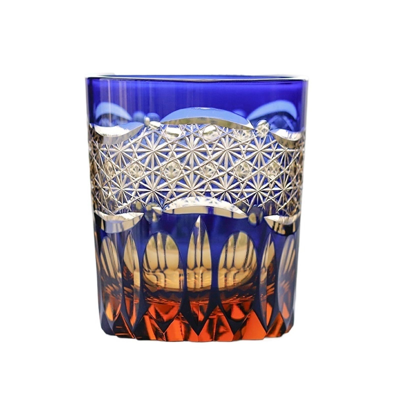 Vasos de Cristal Vasos de whisky colores cortados a mano for limpiar vidrio antiguo, artículos barra cristal grabados Para beber(Color 6)