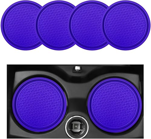 Miniatura 8 de 2PCS Posavasos para Portavasos de Coche - Adornos Incrustados Impermeables de Panal de Abeja, Inserto Antideslizante de PVC de 2.75'' para la Negro