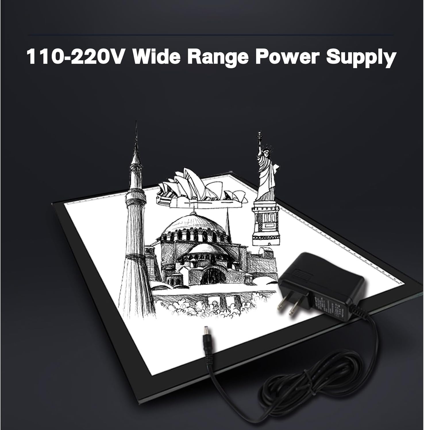 YUHANG A3 Light Box,Drawing Pad,Continuously Controllable Brightness,with Memory,for Artists' Paintings,Drawings,Animations,Sketches,Designs,48 x 36 cm