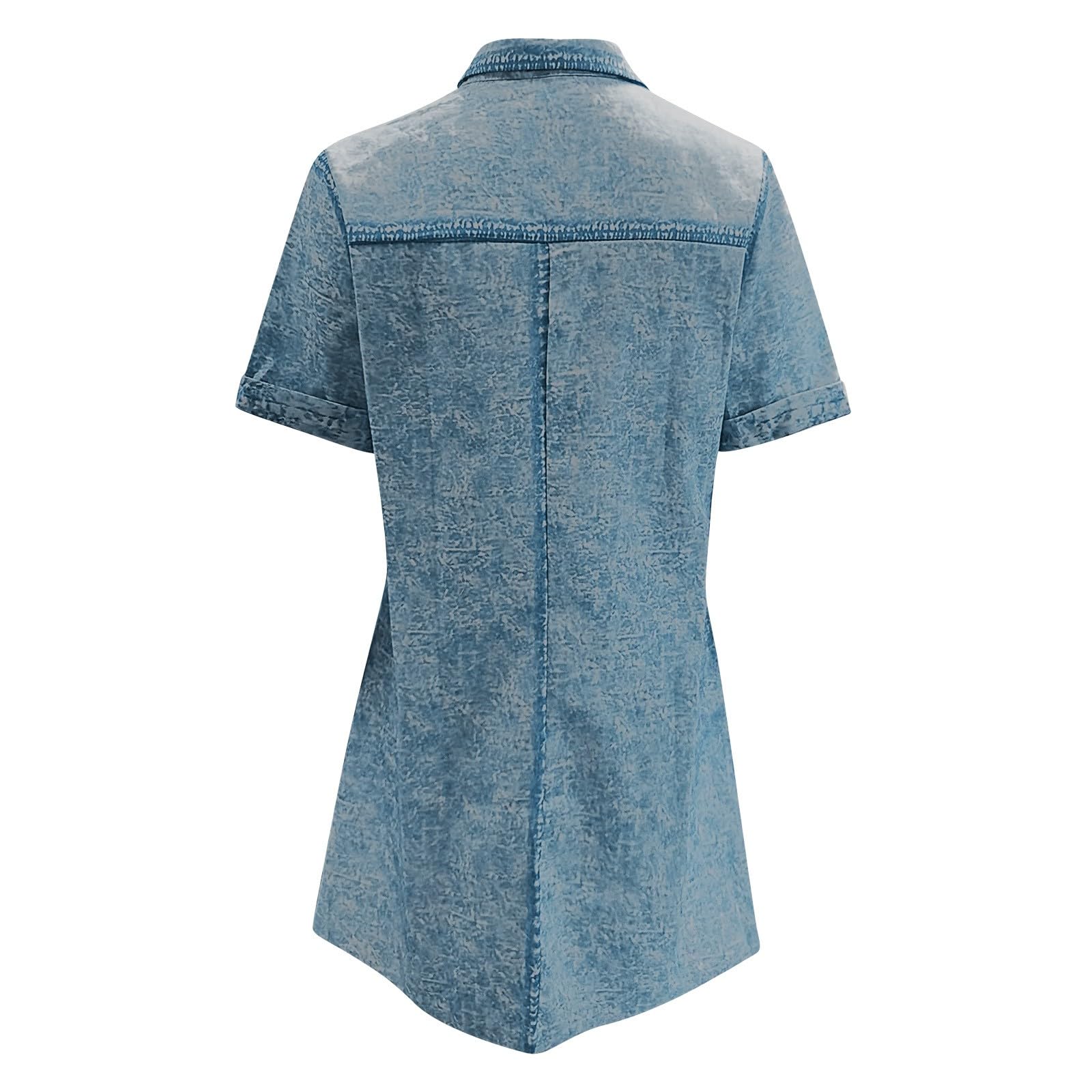 Generisch Robe décontractée à manches courtes avec col roulé et poche pour femme