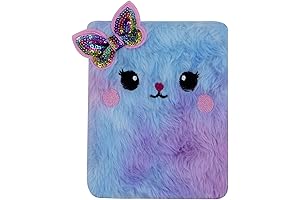 Adorable Fuzzy Notebook Adorned with Sequined Bow for Kids
