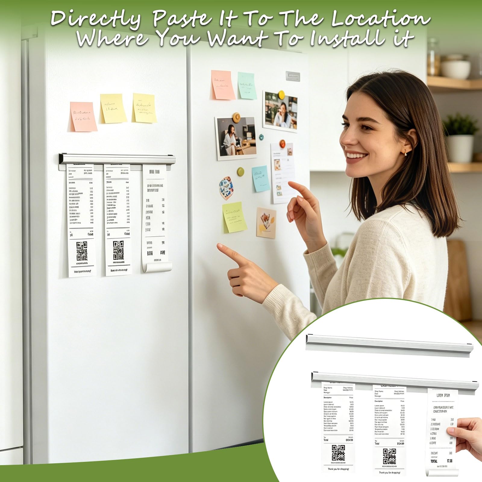 2pcs Porte Ticket, 30CM Support Bon de Commande Restaurant, Rail de Billetterie Mural en Aluminium für Restaurant, Küche und Bar, geeignet für Kassenzettel, Notizzettel und Etikettenhalter