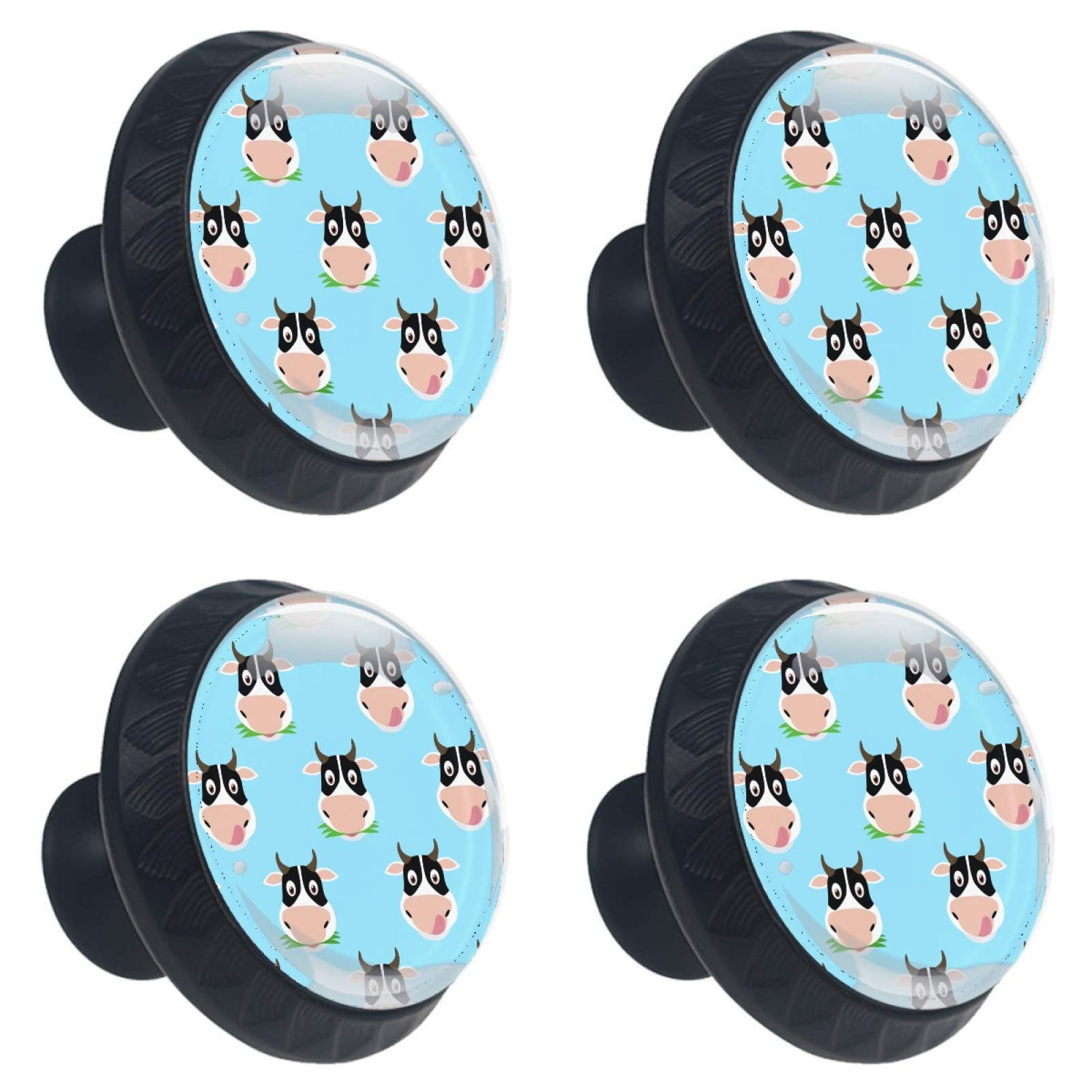 Bouton de meuble vache bleu en verre de 30 mm pour remplacer vos poignées de placard usées