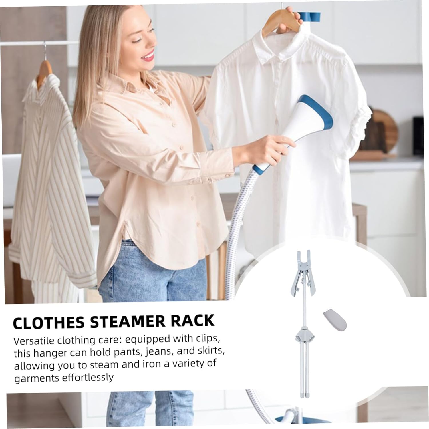 Mobestech Height Adjustable Handheld Steam Ironing Rack Garment Rack Telescopic Folding Ironing Stand