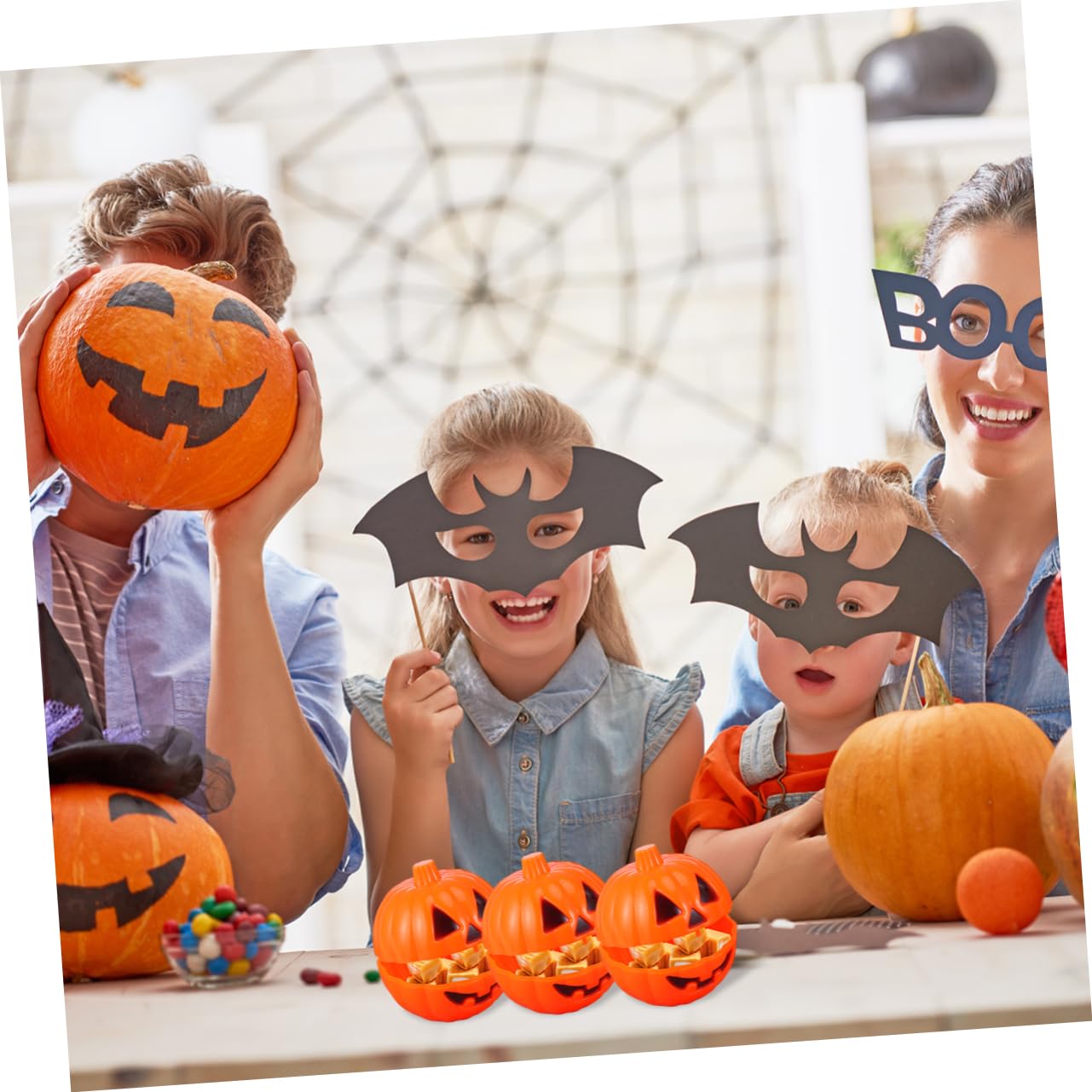 Ciieeo Stk Kleine Halloween-Kürbis-Requisiten Flipper Halloween-Boxen für Süßigkeiten grusel kleidung Spielzeuge - Aufbewahrungsbehälter für Kürbisse