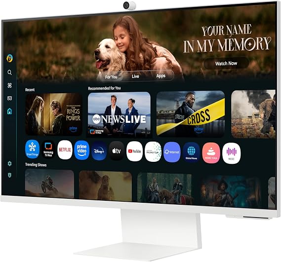 Samsung LS32FM801UUXXU 32 4K Ultra HD HDR10 Smart Monitor with Speakers - 3840x2160, USB-C, HDMI, WiFi, Bluetooth, Smart Hub for TV streaming, Catch Up Apps and Gaming Hub