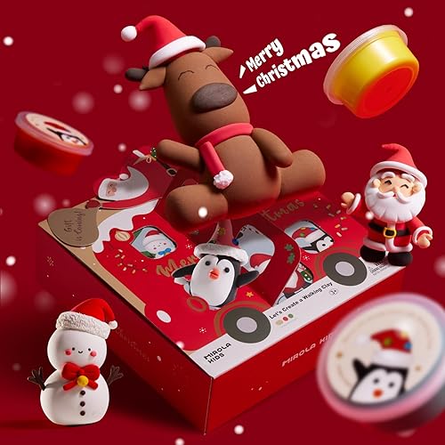 Miniatura 6 de MIROLA KIDS Kit de arcilla seca al aire para niños, kit de fabricación de muñeco de nieve, crea tu propia arcilla que pueda correr, segura y no