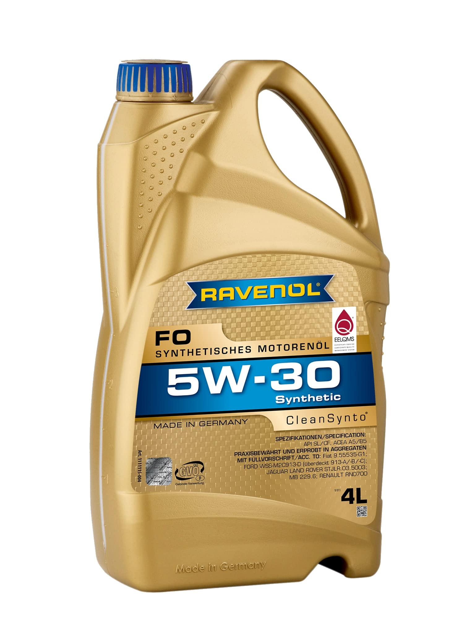 RAVENOL Aceite de motor 5W-30 ACEA A5/B5 API SL API CF FO 4L Compatible con MERCEDES-BENZ Clase C T-modell S204 Clase E T-modell S212 Clase C T-modell S205 Clase E Sedán W212 Clase C Sedán W204