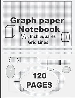 Graph Paper Notebook 1/10 Inch Squares Grid Lines: Graph Paper 60 Sheets- 120 Pages / Large 8.5X11 / 10 Squares Per Inch For Math -Drawing Curve, 0.1 in(0.25 cm) Squared Grid Paper Notebook