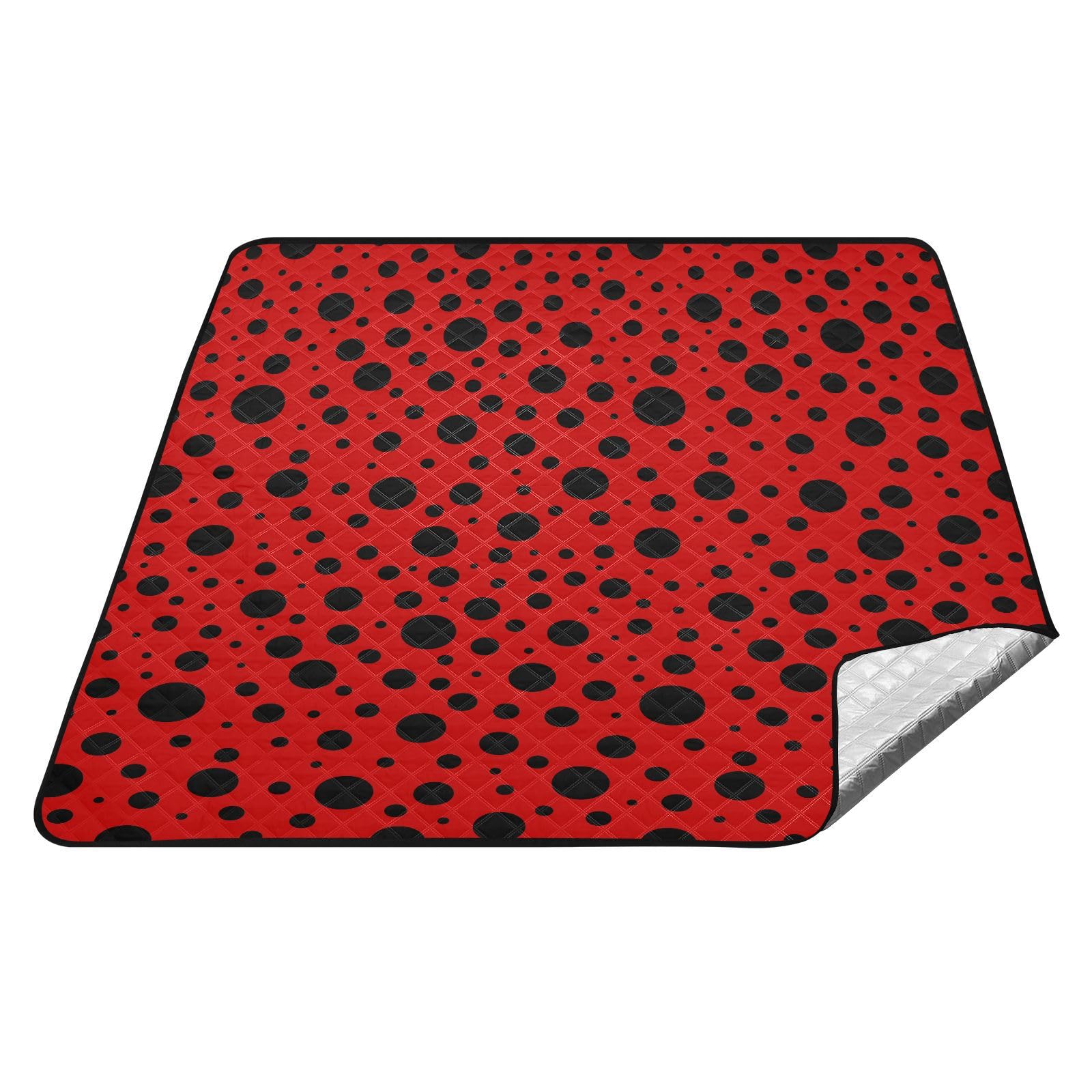 Couverture de pique-nique étanche à pois rouges pour ne plus jamais s'asseoir sur l'herbe mouillée