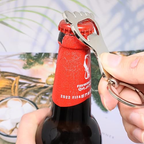 Miniatura 4 de yueton 2 unids lindo abrebotellas de palma y pie llavero aleación novedad creativa cerveza vino abrebotellas fiesta favores mochila colgante