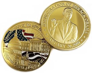 HUBCOINER President Barack Obama Commemorative Coin Challenge Coins Novelty Coin Gold Plated - 2 Pieces