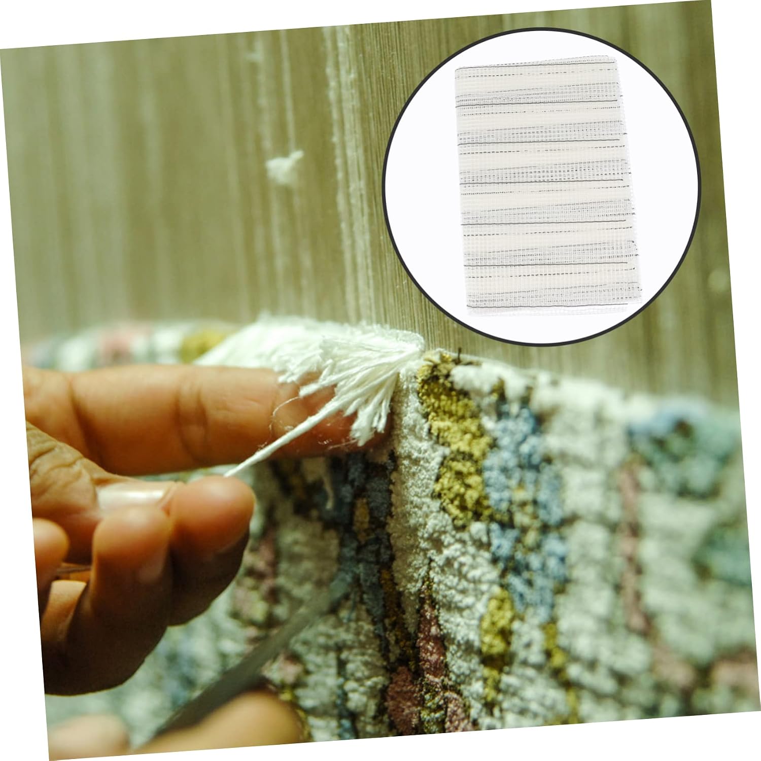 Angoily DIY Rug Carpet Hooking Mesh Blank Rug Making Material Cuttable Floor Mat Accessory