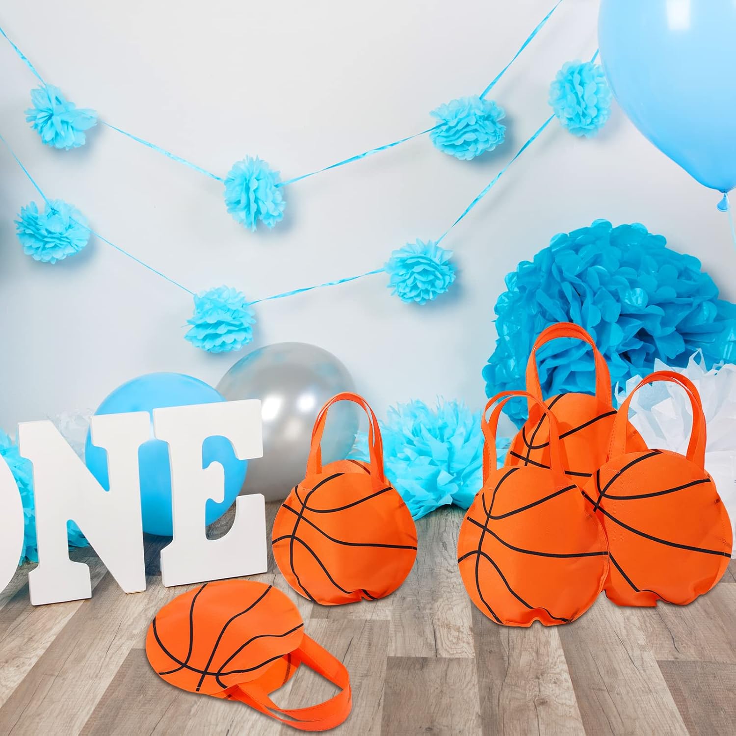 Shihanee 24 Pcs Basketball Goodie Bags Basketball Gift Treat Candy Bags with Handle Sports Theme Party Gift Handbags for Sport Theme Party Decorations Supplies - Image 7