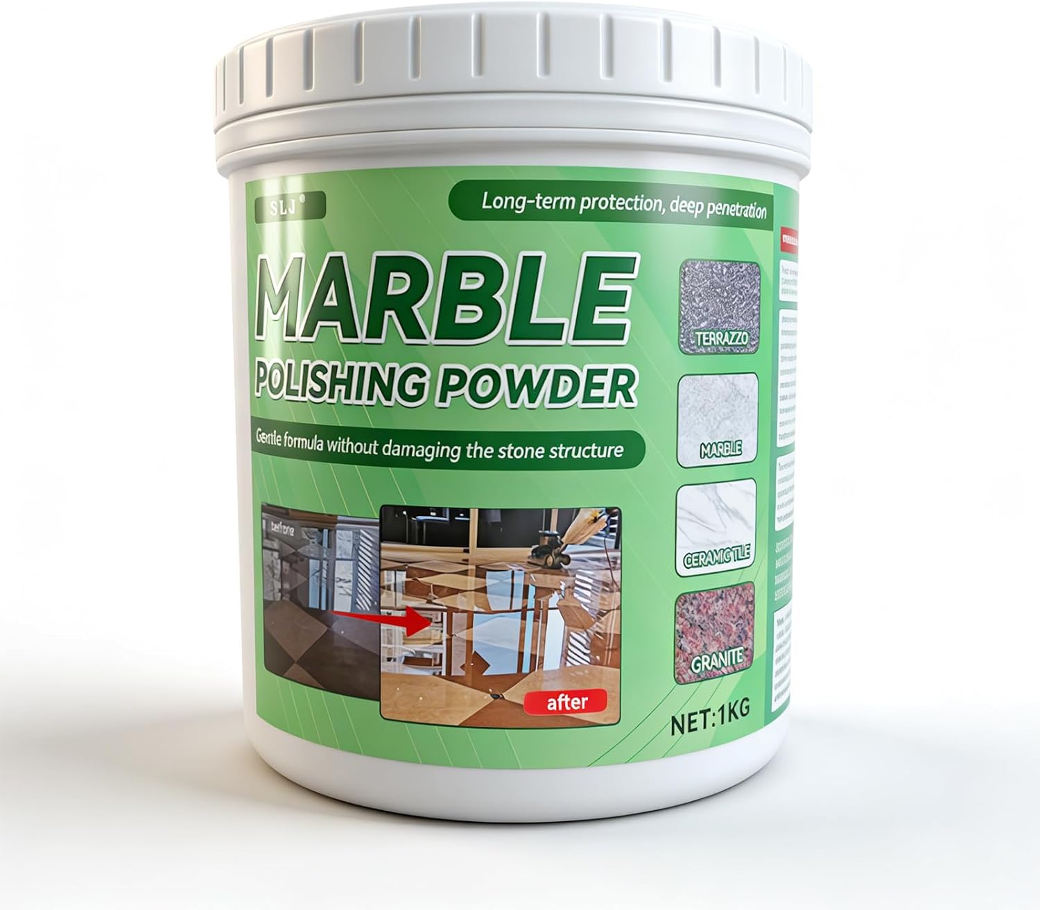 Marble Polishing Powder Natural Stone Cleaner Kitchen Worktops Polishing Powder | Suitable for All Kinds of Stone Polishing - Marble Polishing Treatment for Restoring Shine (1KG)