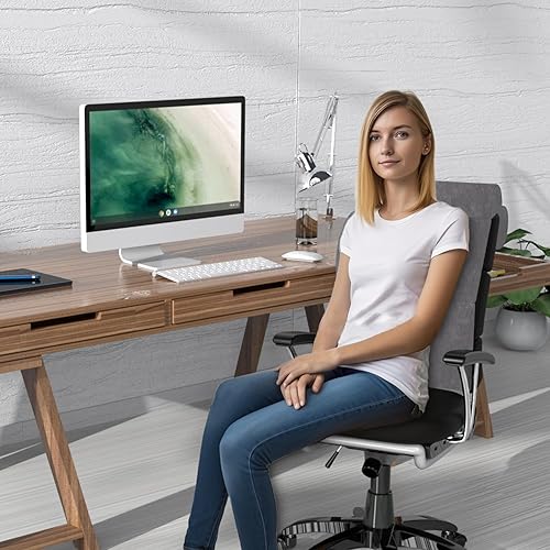 Miniatura 7 de GIVANLEE Almohada de apoyo lumbar para silla de oficina, computadora o silla de escritorio, almohada de respaldo completo para soporte de espalda,