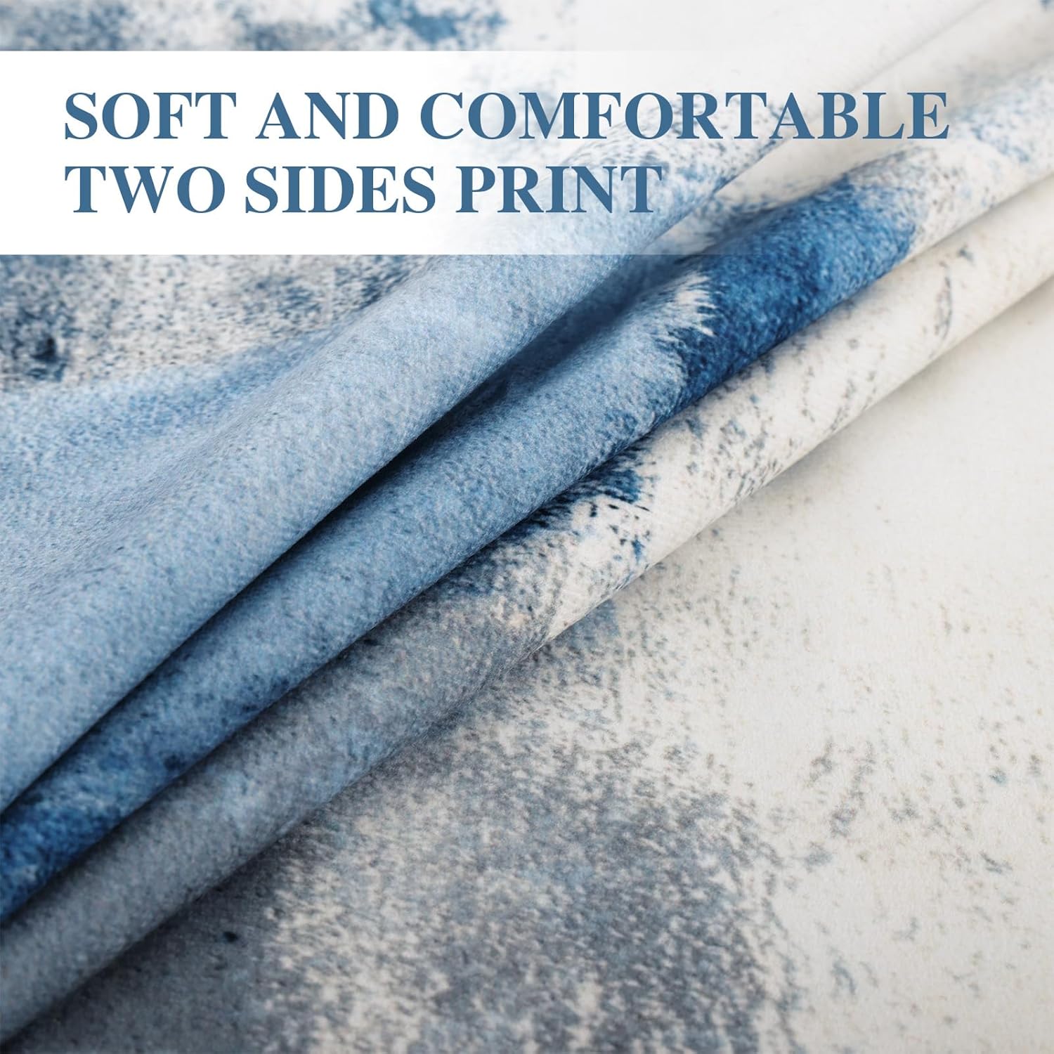 Blue and Grey Throw Pillow Covers 26x26 Teal, 2 Pack Square Decorative Pillow Cases Cushion for Farmhouse Home Decor - Image 2