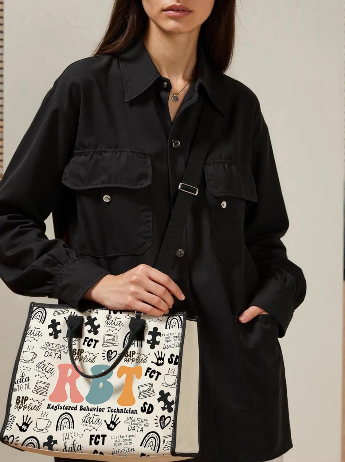 GJTIM Registered Behavior Technician Gift RBT Gift Behavior Therapist Canvas Tote Bag for ABA BCBA