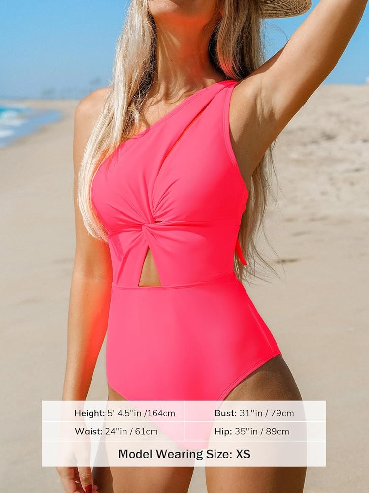 CUPSHE Women's One Piece Bathing Suit One Shoulder Twist