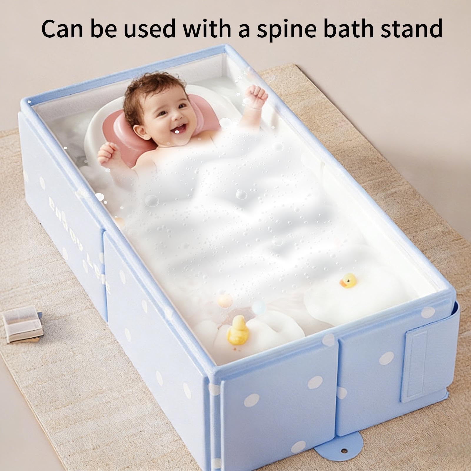 Bañera Portátil para Niños Palangana Plegable y Estable