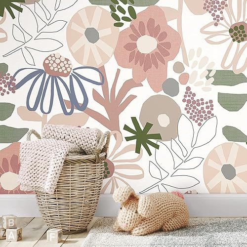 Miniatura 3 de Mr. Kate Desert Floral - Papel tapiz para despegar y pegar, RMK12319RL, color rosa, blanco