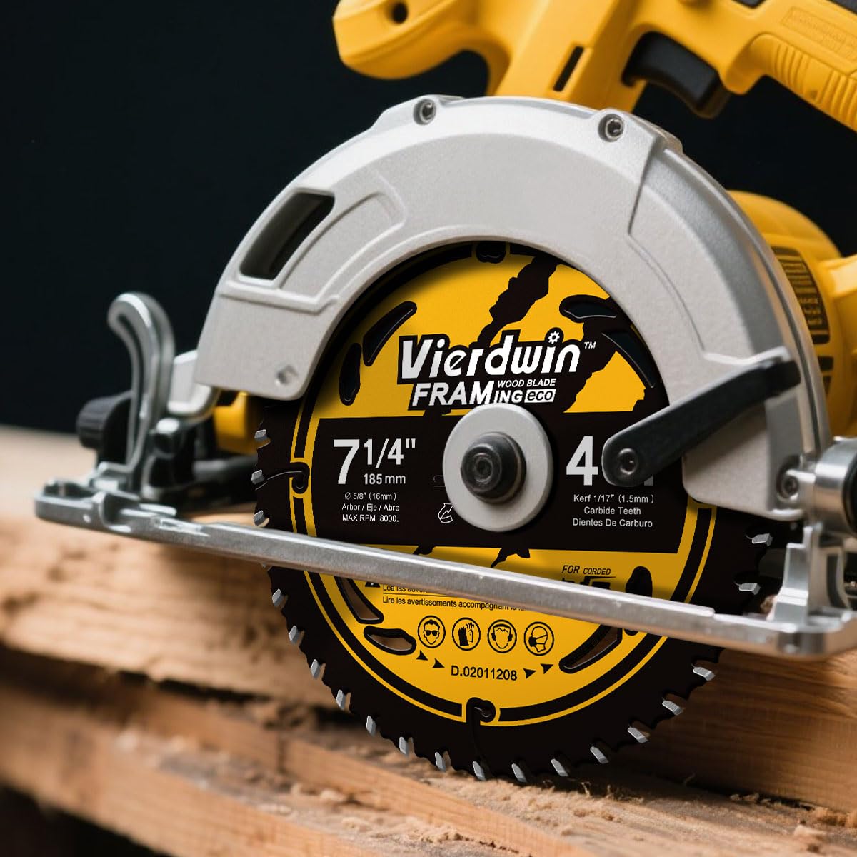 7-1/4 Inch Circular Saw Blades Combo (24T/40T/60T) - 5/8" Arbor Carbide-Tipped for Wood, Plywood, MDF, Hardwood, Softwood - Fits Circular & Cordless Saws