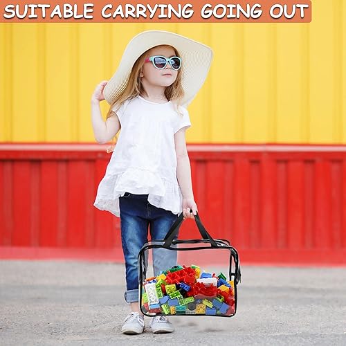 Miniatura 7 de 6 Packs Large Toy Storage Bags with Labels, Reusable Clear PVC Board Game Storage, Travel Waterproof Organizer Bags with Zipper for Building Blocks,